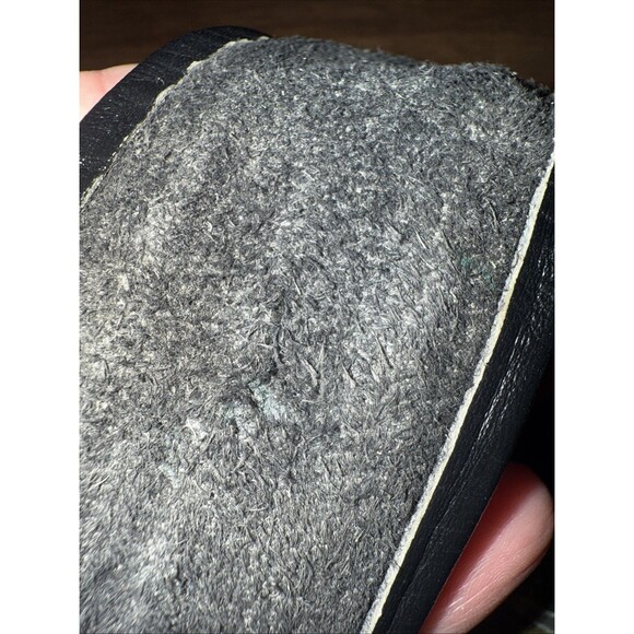 Vintage Mexican Artisan Belt Black Leather Wide Brass Sculptural Buckle Boho MCM - Picture 8 of 13